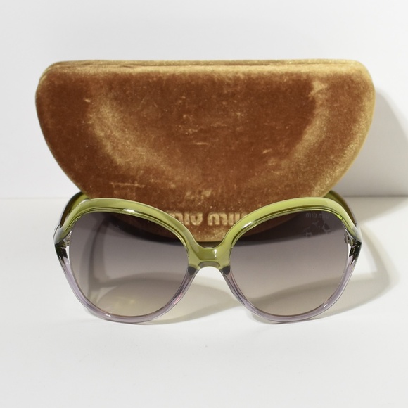Miu Miu Accessories - Miu Miu Sunglasses Green / Clear Round Frames NWOT